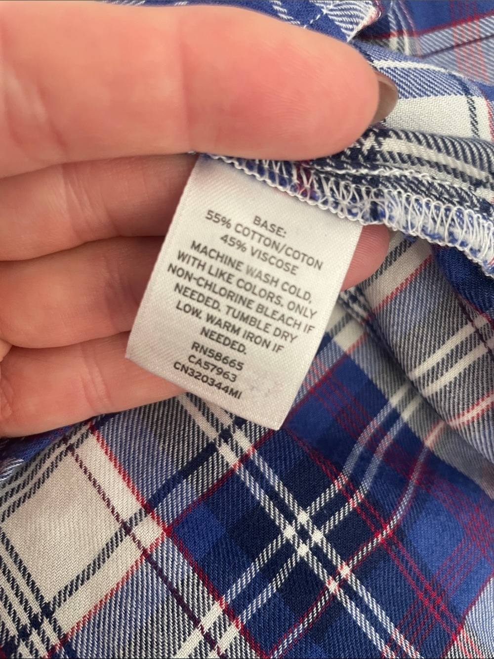 Caslon Blue White Red Plaid Button-Down Shirt - Picture 6 of 6